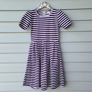 LuLaRoe Purple Silver Striped Amelia